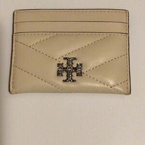 Tory Burch Cream Quilted Card Holder